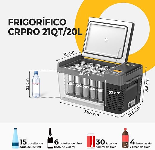 BougeRV: Refrigerador portátil de 20L 12/24V