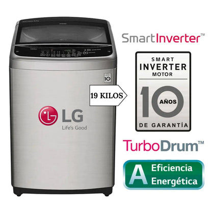 Lavadora LG 19 Kg Carga Superior Smart Inverter con TurboDrum