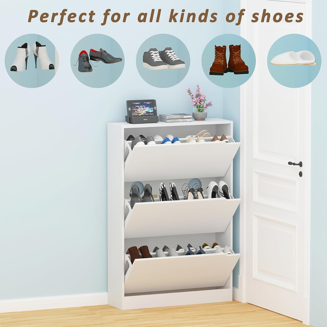 ClosetCraft Shoe Organizer™: gabinete de almacenamiento de zapatos con 3 cajones.