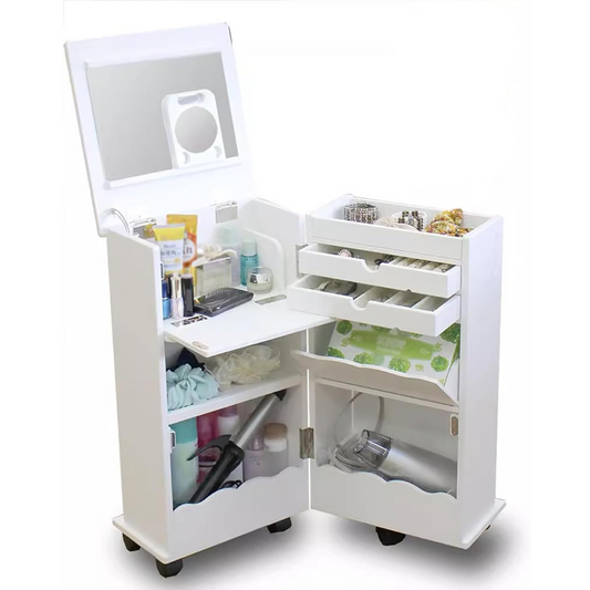 SpaceSavvy Storage Cart™: carro de almacenamiento con espejo